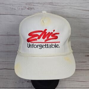 Vintage Elvis Unforgettable Trucker Hat Snapback OSFA White *Dingy/Stained